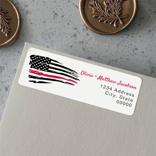 米国国旗の軍隊退職パーティー ラベル