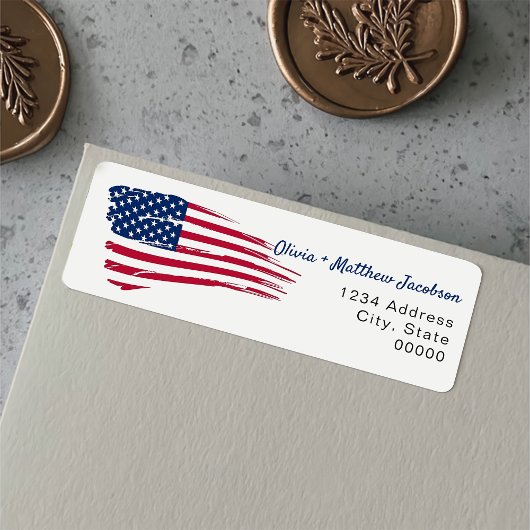 米国国旗の軍隊退職パーティー ラベル
