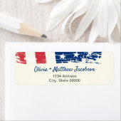 米国国旗の軍隊退職パーティー ラベル (インサイチュ)