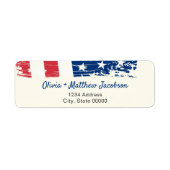 米国国旗の軍隊退職パーティー ラベル (正面)