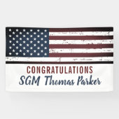 米国国旗の軍隊退職パーティー 横断幕 (横)