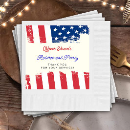 米国国旗の軍隊退職パーティー 縁ありカクテルナプキン