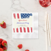 米国国旗の軍隊退職パーティー 縁ありカクテルナプキン (インサイチュ)