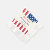 米国国旗の軍隊退職パーティー 縁ありカクテルナプキン (角)