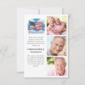 米国国旗の軍隊3写真悔やみや弔慰葬儀 サンキューカード (正面)