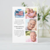 米国国旗の軍隊3写真悔やみや弔慰葬儀 サンキューカード (スタンド正面)