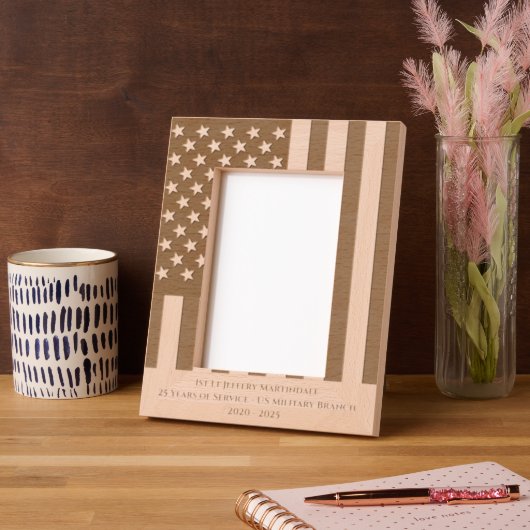 米国国旗の軍隊 レーザー彫刻フレーム (左)
