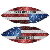 米国国旗の輝ききらきら光る名前をカスタムするとチーム アメリカンフットボール (パネル)