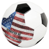 米国国旗の輝ききらきら光る名前をカスタムするとチーム サッカーボール (3/4)