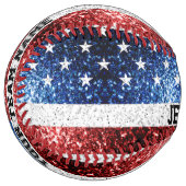 米国国旗の輝ききらきら光る名前をカスタムするとチーム ソフトボール (正面左)