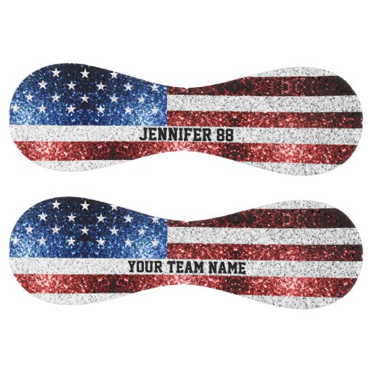 米国国旗の輝ききらきら光る名前をカスタムするとチーム ソフトボール (パネル)