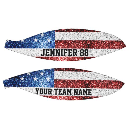 米国国旗の輝ききらきら光る名前をカスタムするとチーム バスケットボール (パネル)