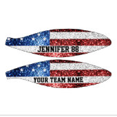 米国国旗の輝ききらきら光る名前をカスタムするとチーム ミニバスケットボール (パネル)