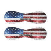 米国国旗の輝ききらきら光る名前をカスタムするとチーム 野球ボール (パネル)