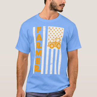 米国国旗の農家 Tシャツ