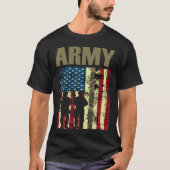 米国国旗の迷彩柄米国陸軍7月の第4戦ミリガル Tシャツ (正面)
