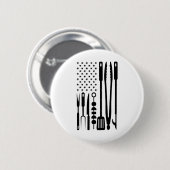 米国国旗の道具BbqツールGriller Pitmaster 缶バッジ (正面&裏面)