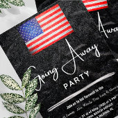 米国国旗の遠くにパーティー|軍隊 招待状