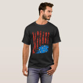 米国国旗の遭難逆統一された州U Tシャツ (正面フル)
