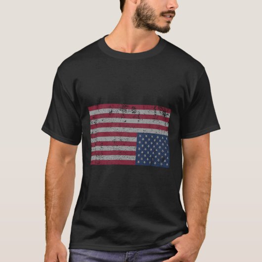 米国国旗の遭難逆統一された州U Tシャツ (正面)