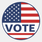 米国国旗の選挙を行う ラウンドシール (正面)