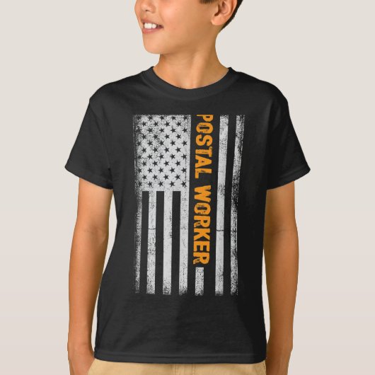 米国国旗の郵便局員のおもしろい引用文グラフィックwo tシャツ (正面)