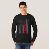 米国国旗の配管工の米国国旗のヴィンテージ男性へパパ Tシャツ (正面フル)