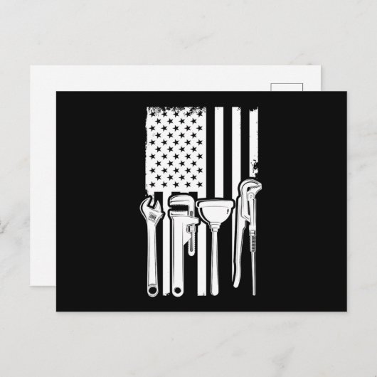 米国国旗の配管配管配管配管工ツール工芸品 ポストカード (正面/裏面)