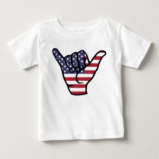 米国国旗の釈迦記号 ベビーTシャツ (正面)