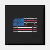 米国国旗の重量挙げバーベル愛国愛フィッネ マグネット (正面)