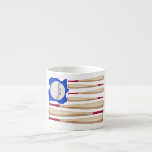 米国国旗の野球テーマ エスプレッソカップ (正面)