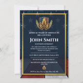 米国国旗の金ゴールドオーク軍隊退職 招待状 (正面)