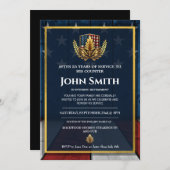 米国国旗の金ゴールドオーク軍隊退職 招待状 (正面/裏面)