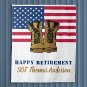 米国国旗の金ゴールドブーツ軍隊退職 タペストリー