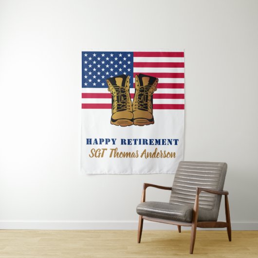 米国国旗の金ゴールドブーツ軍隊退職 タペストリー (インサイチュ)