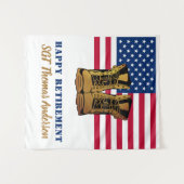 米国国旗の金ゴールドブーツ軍隊退職 タペストリー (正面(横))