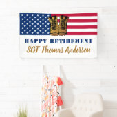 米国国旗の金ゴールドブーツ軍隊退職 横断幕 (インサイチュ)