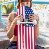 米国国旗の金ゴールドモノグラム愛国的なアメリカン・スケーター スケートボード