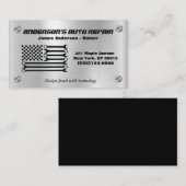 米国国旗の金属整備士修復 名刺 (正面/裏面)