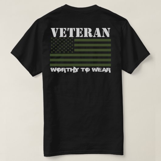 米国国旗の陸軍トリデントGRN-退役軍人-衣服に値する Tシャツ (デザイン裏面)