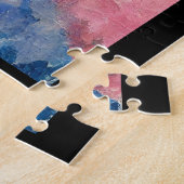 米国国旗の雲7月4日メモリアルデー抽象芸術 ジグソーパズル (側面)