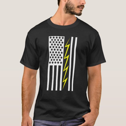 米国国旗の電気エンジニアリング電気 Tシャツ (正面)