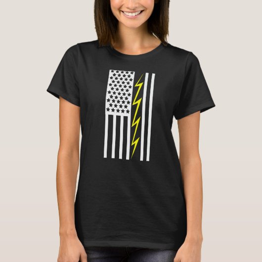米国国旗の電気エンジニアリング電気 Tシャツ (正面)