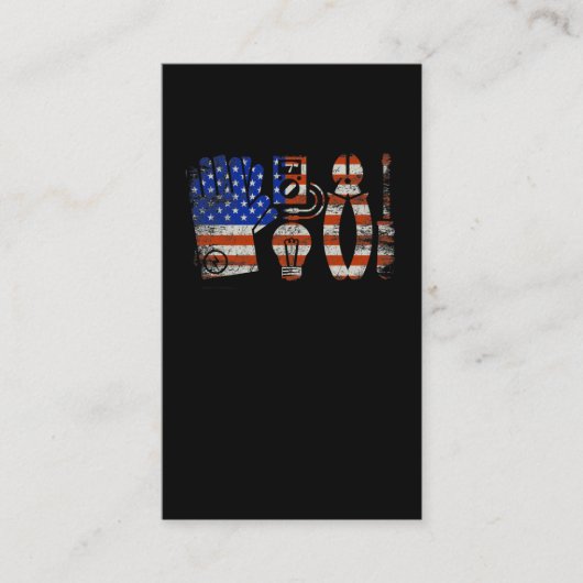 米国国旗の電気技師 名刺 (正面)