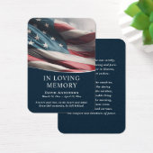 米国国旗の青い写真記念祈りの言葉カード (デスク)