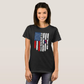 米国国旗の韓国国旗の最高の祖父母 Tシャツ (正面フル)