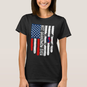 米国国旗の韓国国旗の最高の祖父母 Tシャツ