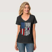 米国国旗の韓国国旗最高ののインバーファ Tシャツ (正面フル)