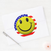 米国国旗の顔のシール ラウンドシール (封筒)