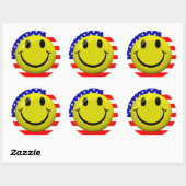 米国国旗の顔のシール ラウンドシール (シート)